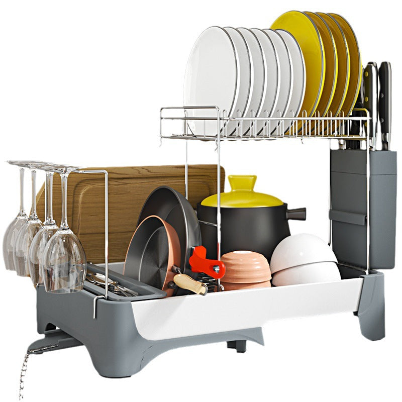 multi-function dish rack kitchen organizer