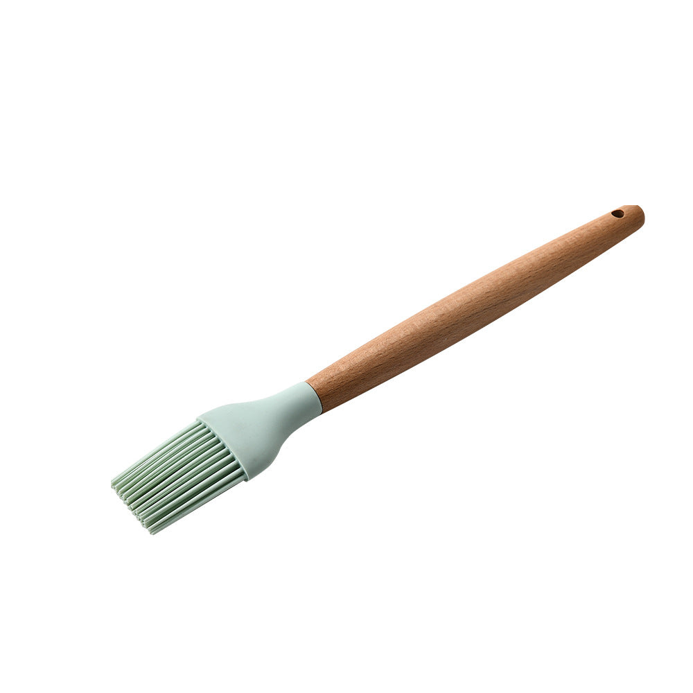 silicone kitchenware set with wooden handle