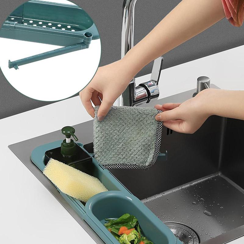 telescopic sink rack organizer adjustable design