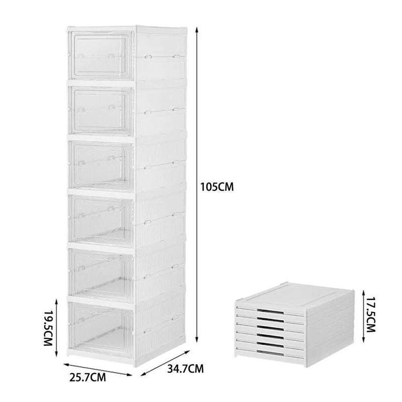 6 tier shoe storage box stackable design