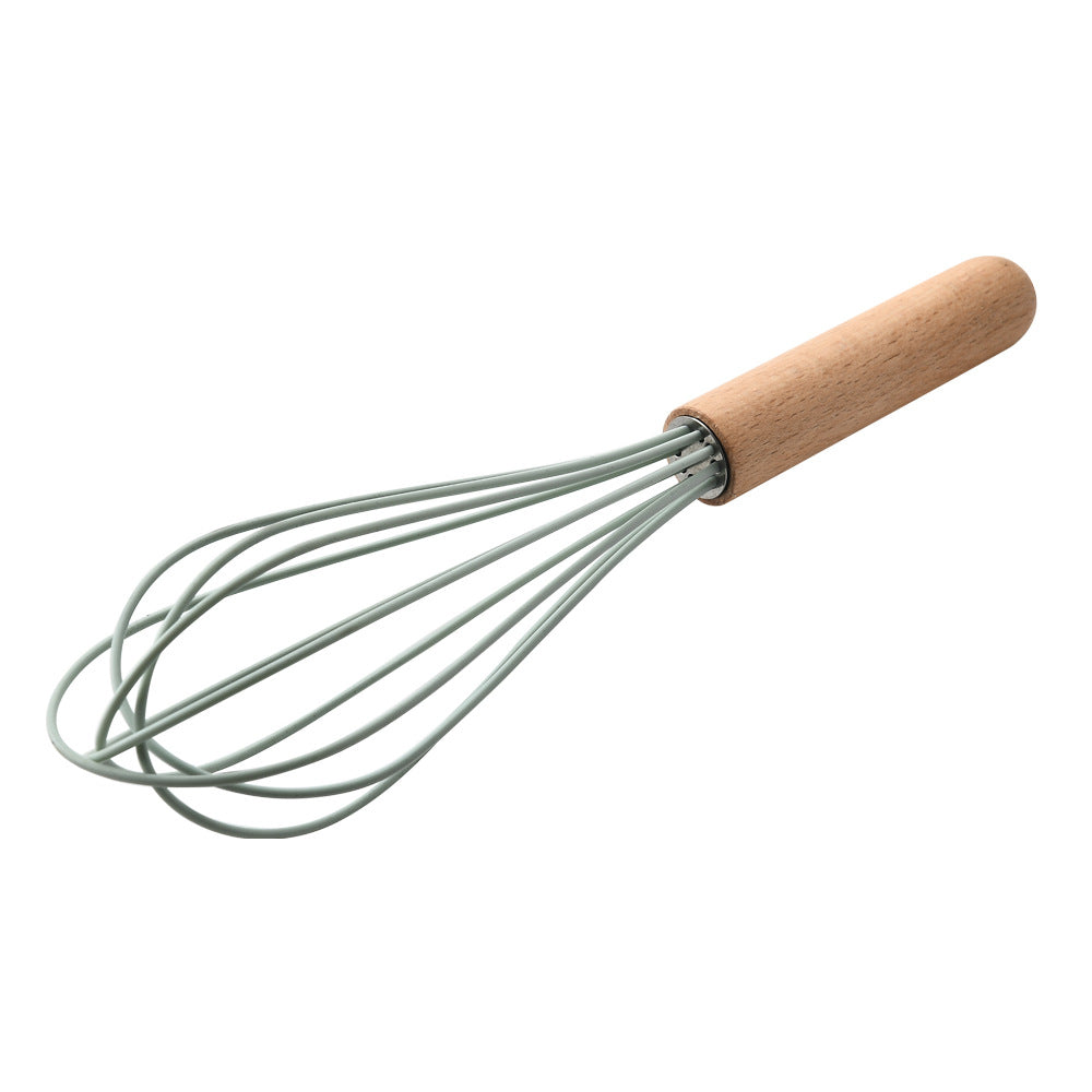 silicone kitchenware set with wooden handle