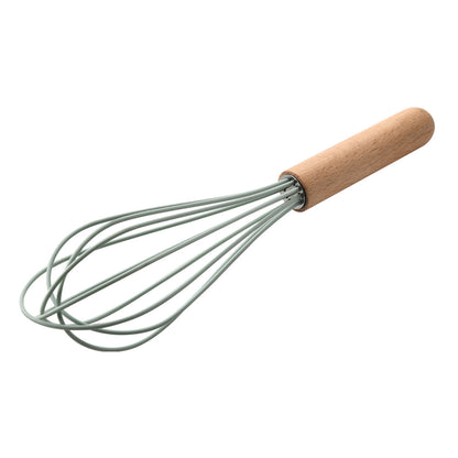 silicone kitchenware set with wooden handle