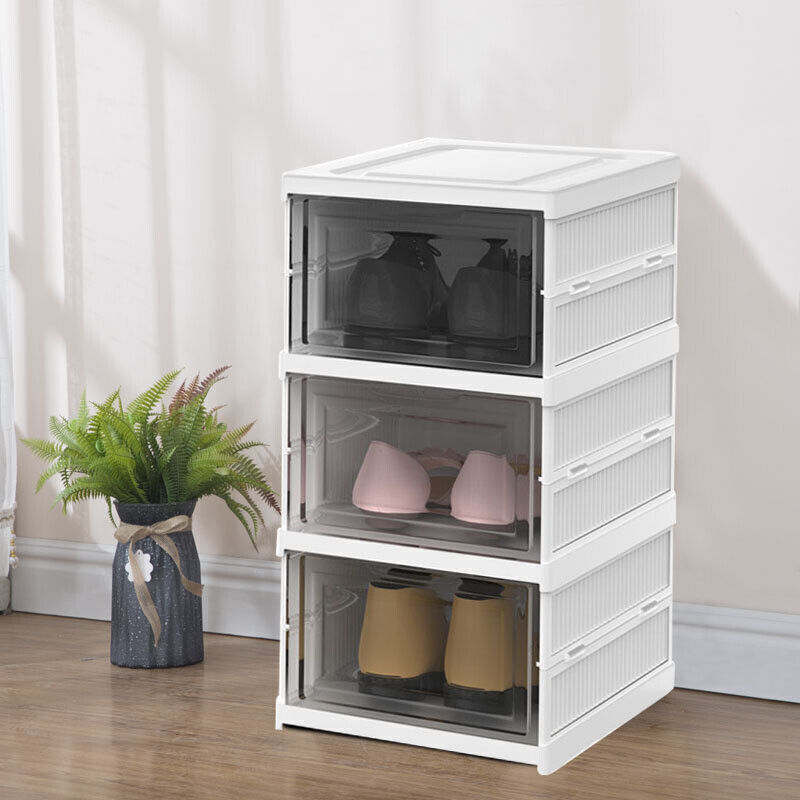6 tier shoe storage box stackable design