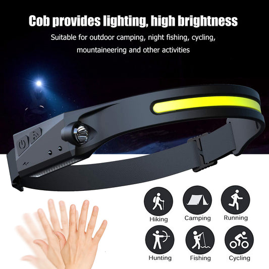 cob led induction headlamp usb rechargeable