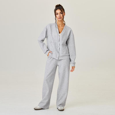 Cozy Up in Style: Katch Me Women's V Neck Cardigan & Drawstring Trousers Set for Chic Fall & Winter Looks