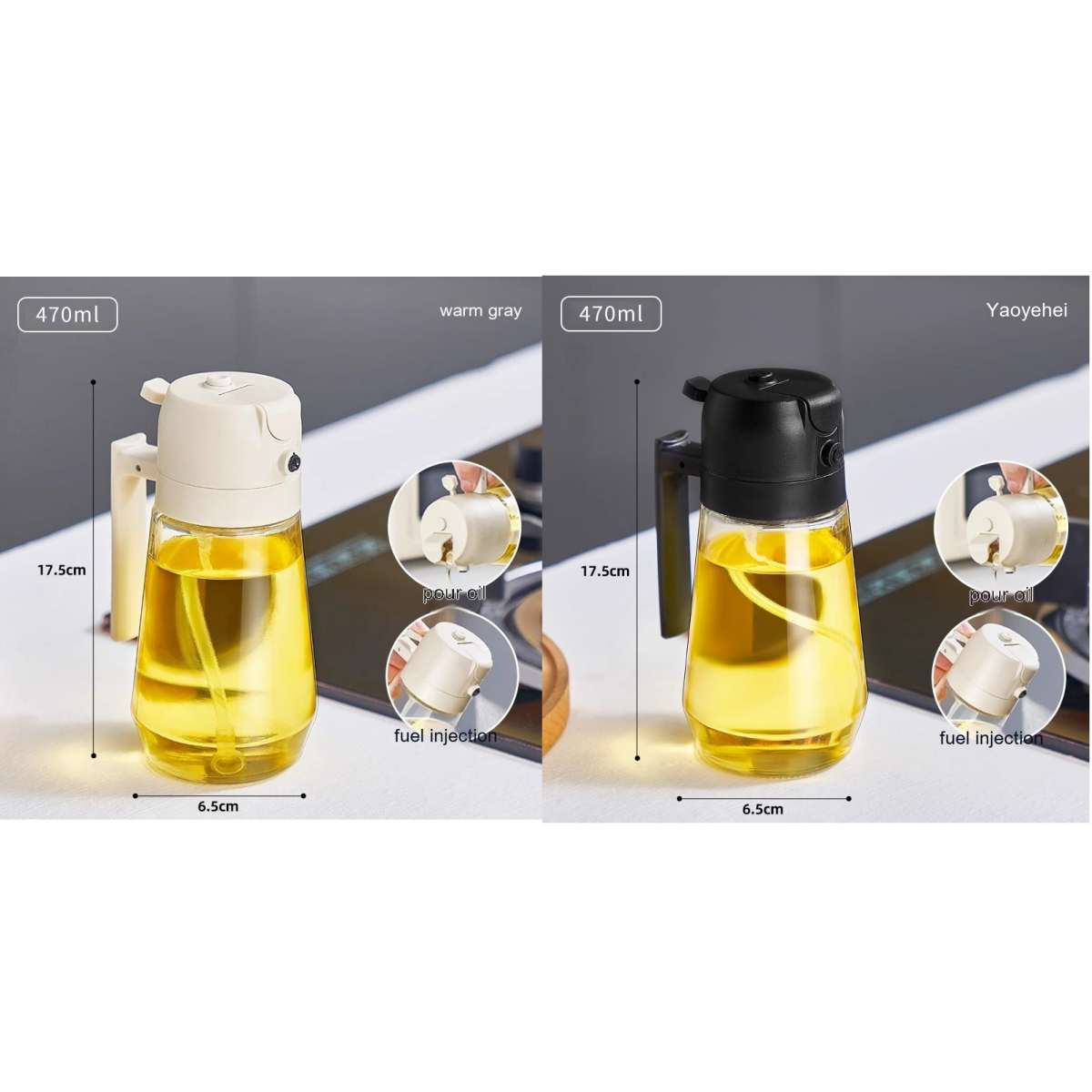 olive oil sprayer dispenser 470ml glass bottle