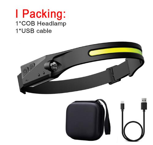 cob led induction headlamp usb rechargeable