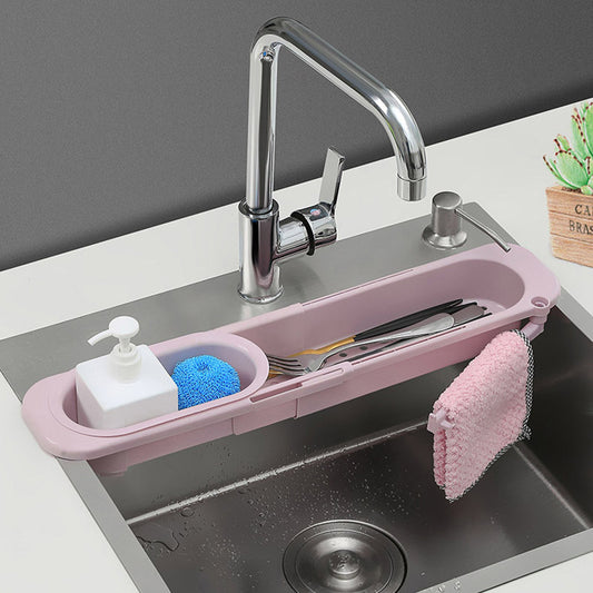 telescopic sink rack organizer adjustable design