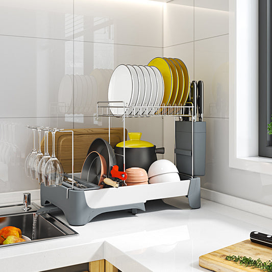 multi-function dish rack kitchen organizer