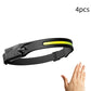 cob led induction headlamp usb rechargeable