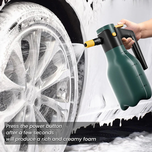 2L Electric Foam Spray Bottle 60° Adjustable High Pressure Car Wash Cannon for Vehicle/Home/Garden Cleaning Sprayer