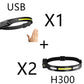 cob led induction headlamp usb rechargeable