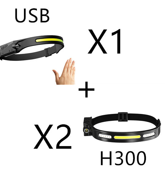 cob led induction headlamp usb rechargeable