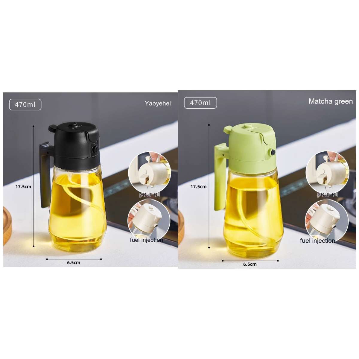olive oil sprayer dispenser 470ml glass bottle