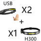 cob led induction headlamp usb rechargeable