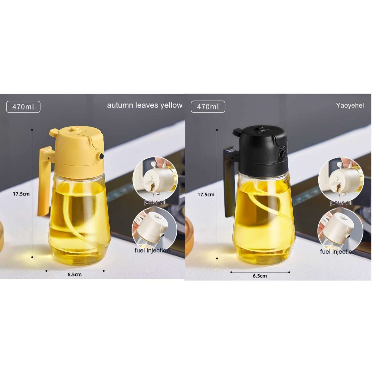 olive oil sprayer dispenser 470ml glass bottle