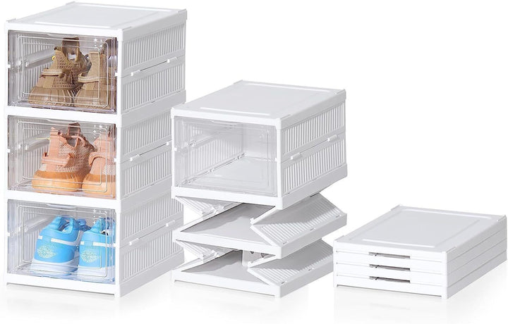 6 tier shoe storage box stackable design