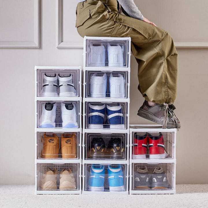 6 tier shoe storage box stackable design