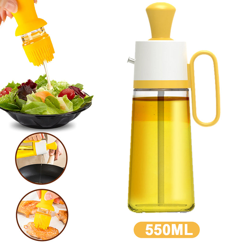 2 in 1 oil dispenser with silicone brush