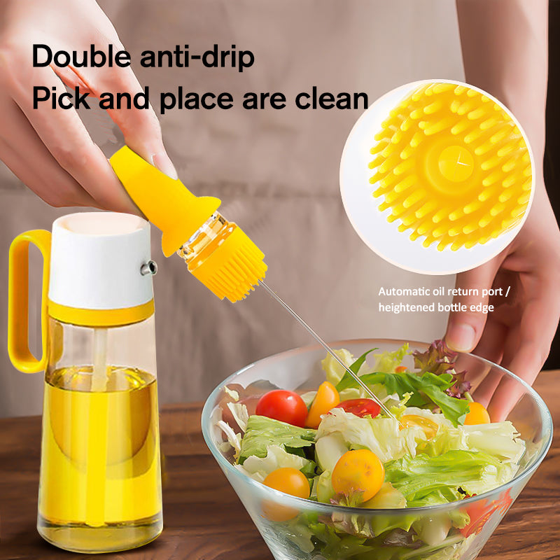 2 in 1 oil dispenser with silicone brush
