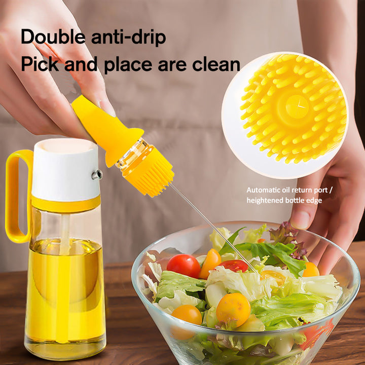 2 in 1 oil dispenser with silicone brush