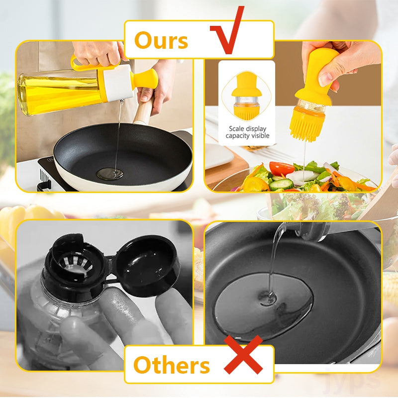 2 in 1 oil dispenser with silicone brush2 in 1 oil dispenser with silicone brush
