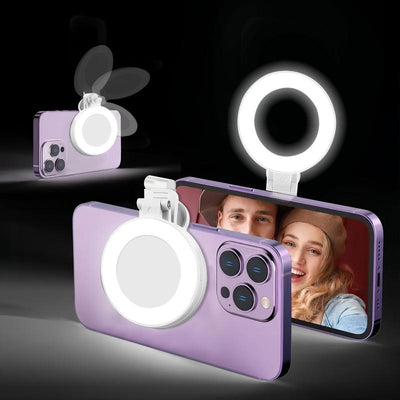 Illuminate Your Beauty: 360° LED Ring Light with Mirror & Phone Holder for Stunning Makeup, Live Streaming, and Selfies!