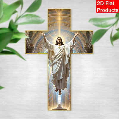 Beautifully Crafted Wooden Jesus Christ Cross - Vintage Wall Hanging for Your Home Decor and Spiritual Spaces