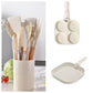 silicone kitchenware set with wooden handle
